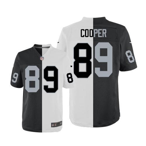 Nike Raiders #89 Amari Cooper White/Black Men's Stitched NFL Elite Split Jersey - Click Image to Close